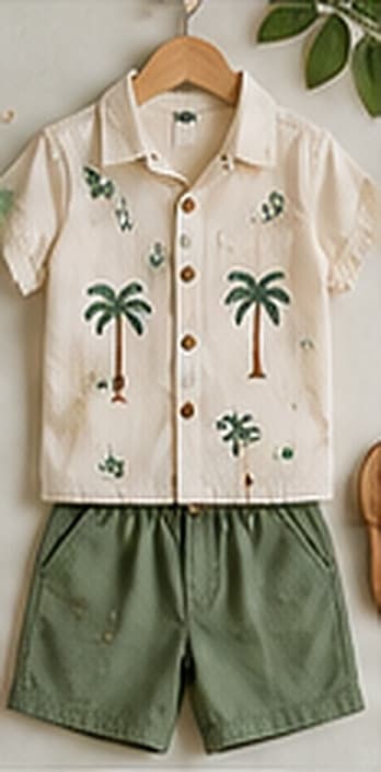 Palm Tree Shirt on a hanger